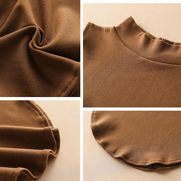 Dame falsk krage Avtakbar halvfarget strikket stripe Apricot Middle collar