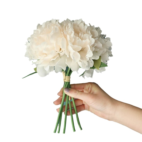 1 Bukett Simuleringspeon Dekorativ Ingen Vanning Kronblader Kunstige Blomster Bryllupsdekor Champagne