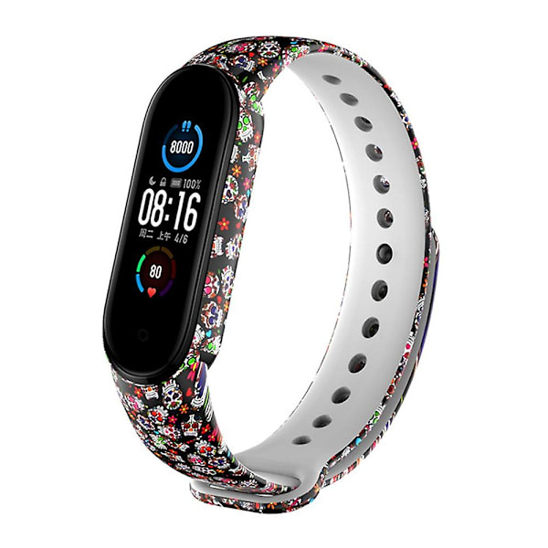 Färgglatt Skelett Färgglatt Skelett kompatibelt med Xiaomi Mi Band 5 Tpuwatchband