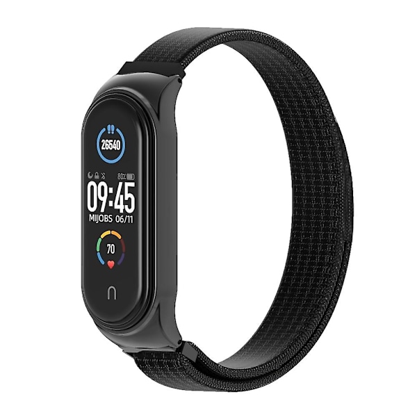 Sort Sort kompatibel med Xiaomi Mi Band 6 / 5 / 4 / 3 Nylon Klokkereim
