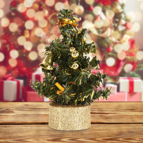 15 cm dekorert mini juletre, lett å vedlikeholde, PVC, ingen visning, kunstig juletre, borddekor Silver