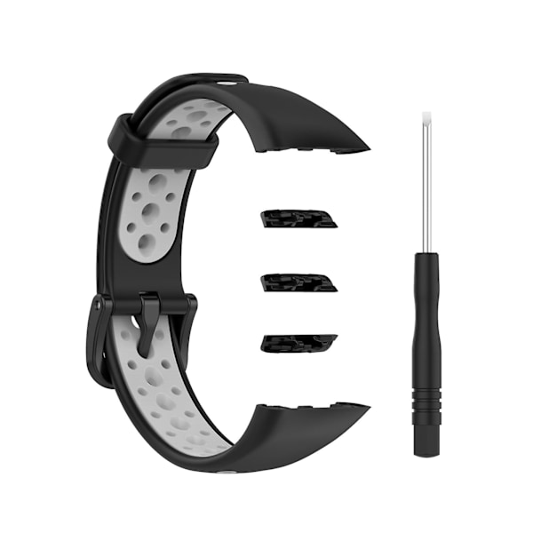 Sort Grå Sort Grå kompatibel med Huawei Band 6 / Honor Band 6 Tofarvet Silikonerem