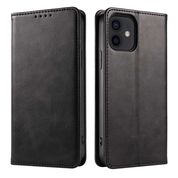 Etui til iPhone 13 Pro Max sort magnetisk pung med kortholder flip