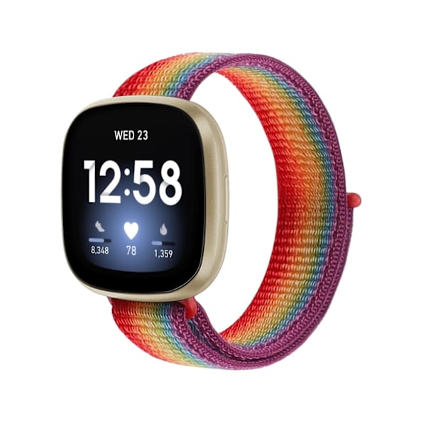 Regnbåge Regnbåge kompatibel med Fitbit Versa 3 Nylon Armband