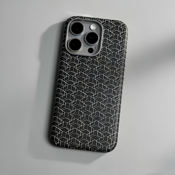 Etui til iPhone 13 Pro Sort (magnetisk) Geometrisk farvet ternet læder Magnetisk trepak