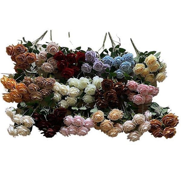 Enkelt simulert multi-hode rosebukett bryllup bryllupsdekorasjon kunstig blomst foto fotografering arrangement rekvisitter falsk blomst Bean Paste