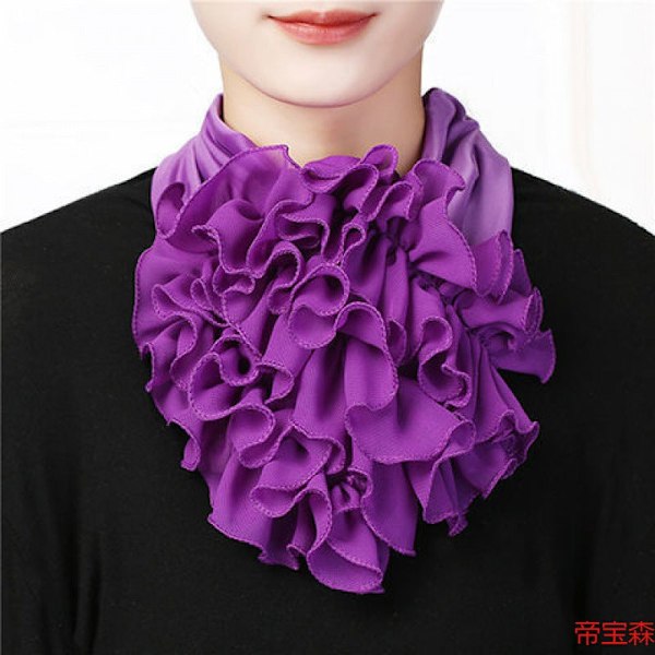 Dame falsk krave Aftagelig halv Sommer Butterfly Ren Farve Scarf No. 3 Default
