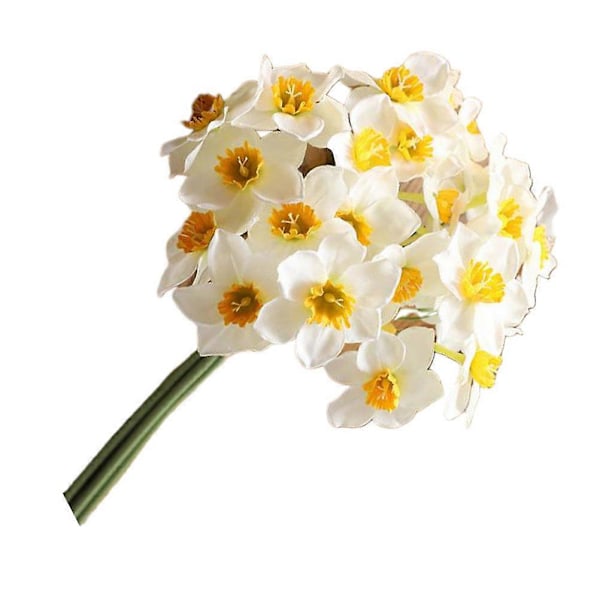 1 Bundt Simuleret Blomsterpynt Livagtig Blomsterornament Fotograferingsrekvisitter Kunstig Blomst til Indendørs Boligindretning (Hvid)