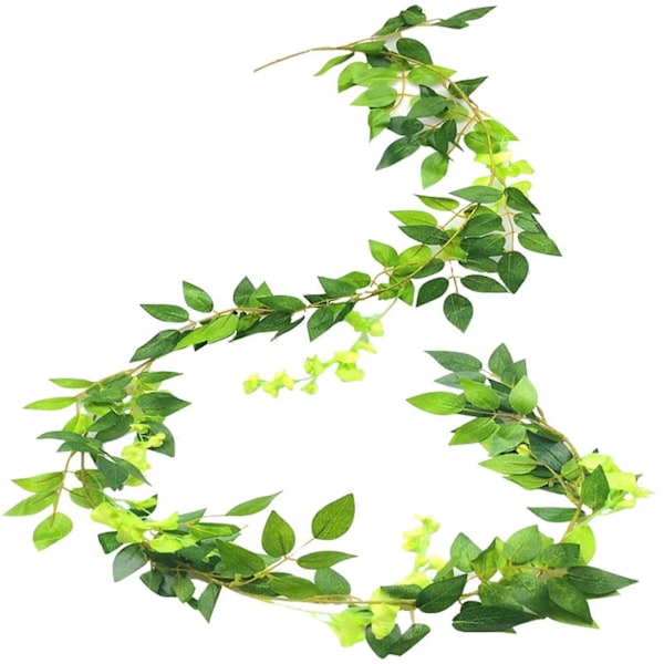 200CM Keinotekoinen Wisteria Kukka Seppele Riippuva Tekoköynnös Kiipeilevä Kukka Vihreä Roikkuva Muratti Koriste Green