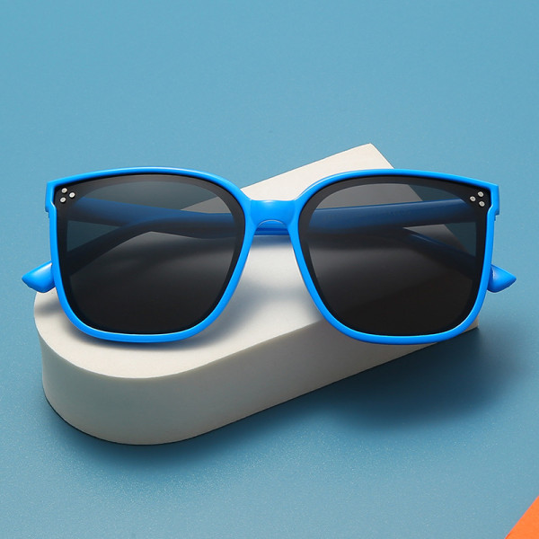 Silikon Barns Beige Nail Polarized Solglasögon Mode Förälder-Barn Resor Solsäkra solglasögon UV-skydd Blue frame