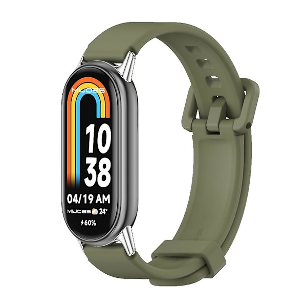Armygrøn Sølv Armygrøn Sølv Mijobs Silikone Åndbar Urrem kompatibel med Xiaomi Mi Band 8
