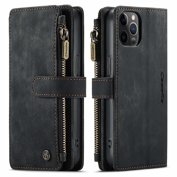 Etui til iPhone 14 6.1 sort Wallet med kortholder Retro Flip Wallet med kortholder