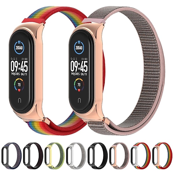 Sort Sort kompatibel med Xiaomi Mi Band 6 / 5 / 4 / 3 Nylon Urrem