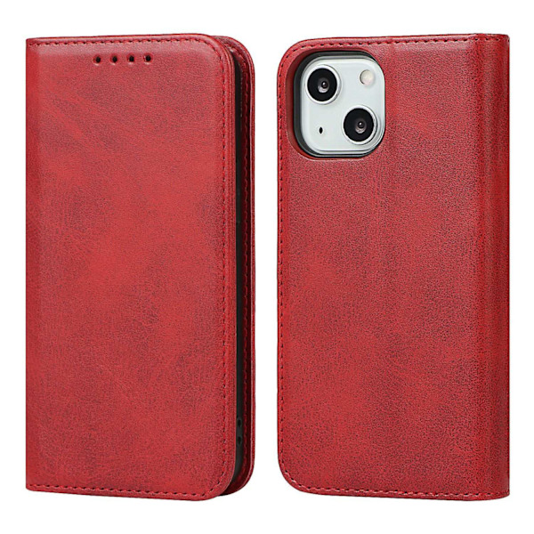 Etui til iPhone 14 Plus Claret Kalveskind Flip