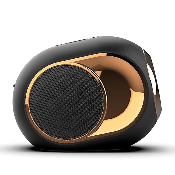 X6 Bluetooth högtalare - Tws bärbara trådlösa högtalare utomhus stereomusik Black gold
