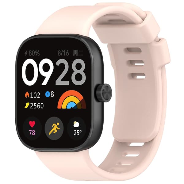 Rosa Rosa Ensfarget Silikonrem kompatibel med Redmi Watch 4