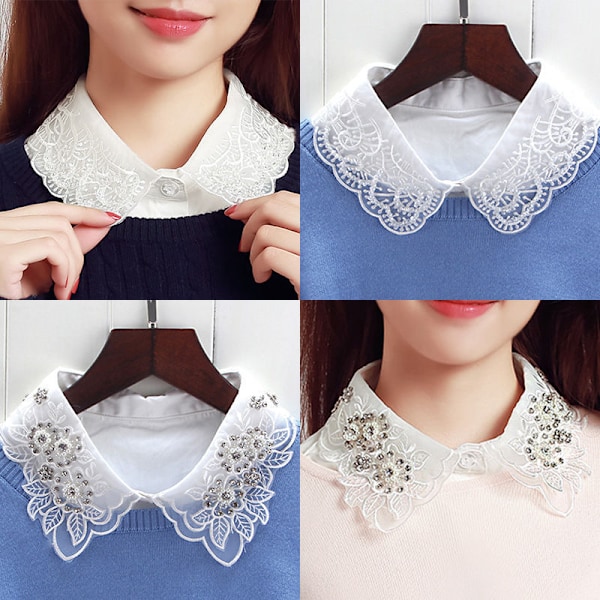 Naisten tekoviulus irrotettava puoli irrotettava kaikkiin sopiva Sh Pure crocheted flower [white]]
