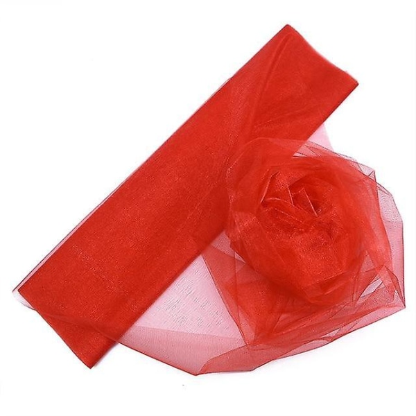 Garn Tyll Roll Sheer Crystal Organza Tyg som används för födelsedagsfest bröllop White