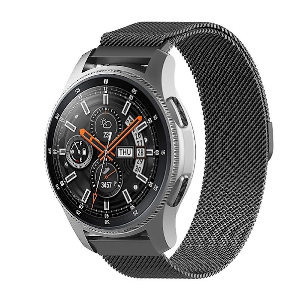 Sort Sort kompatibel med Honor Magic Watch 2 / Galaxy Active2 22mm Milan Rustfrit Stål Mesh Urrem