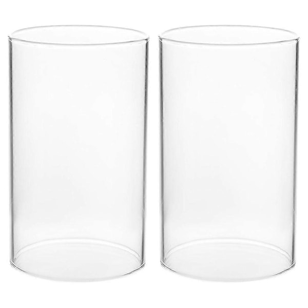 2 Glas Skorsten Rör Ljusstakar Cylinder