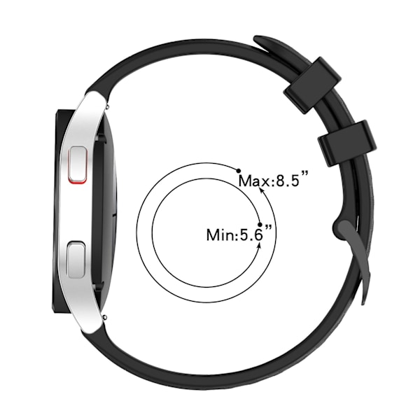 Svart Svart 20mm Silikonarmband kompatibelt med Honor Watch Es