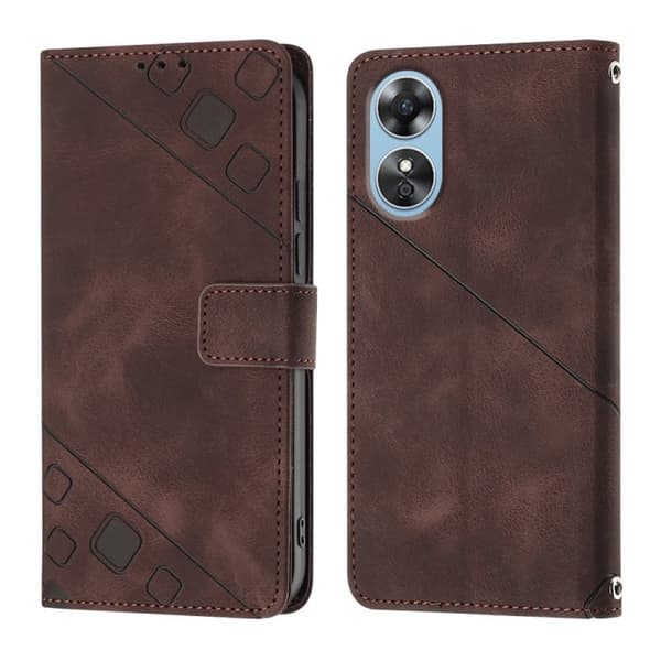 Etui til iPhone 13 Pro Max brun Soft-Touch Præget 3D Præget Wallet med Kortholder Flip