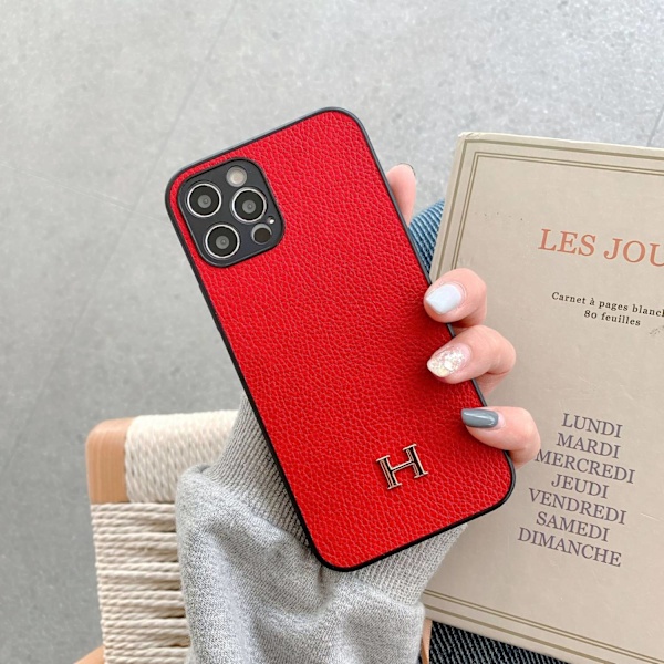 Etui til iPhone 16 Pro rød Pebbled kortholder
