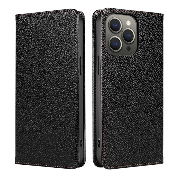Etui til iPhone 16 Pro svart RFID-blokkerende flip