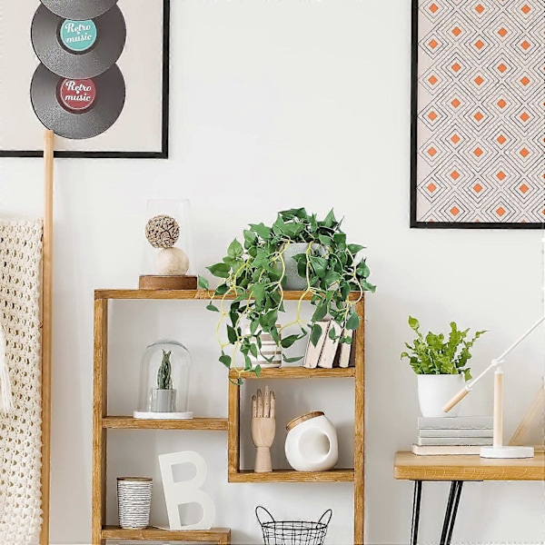 Hängande Växter Konstgjorda Hängväxter med Krukor, 2-pack Konstgjorda Hängväxter, Faux Anthurium Blad Hängande Korgväxt för Vägg Hem Rum Ute 1