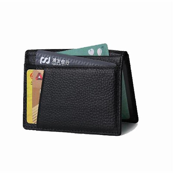 Slank Kreditkort Holder Mini Wallet | Slank Kreditkort Holder Læder - Mini Kredit Black