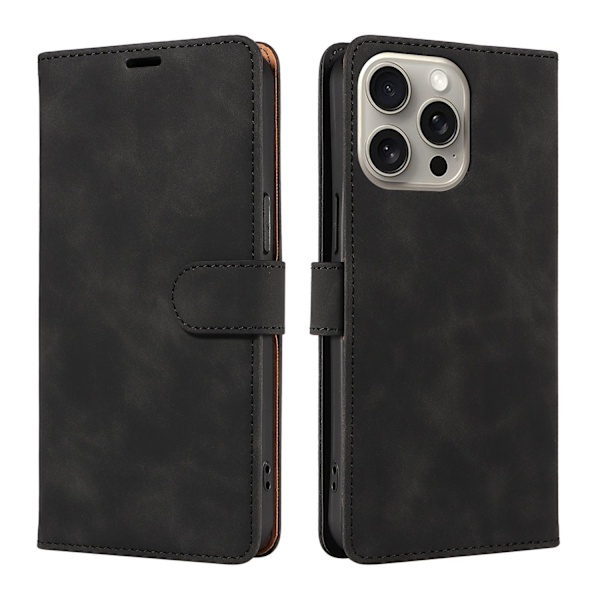 Fodral för iPhone 14pro max6.7 svart RFID-blockerande Flip