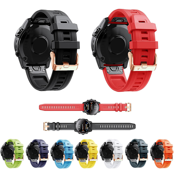 Mørkeblå Rosaguld Spænde Silikonerem kompatibel med Garmin Fenix 6s Pro