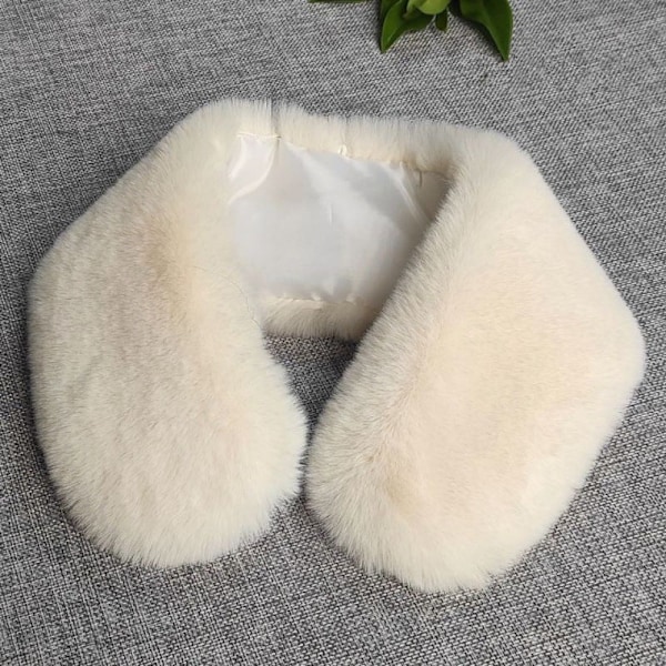 Dame falsk krage Avtakbar halvtykk Imitert Otter Beige