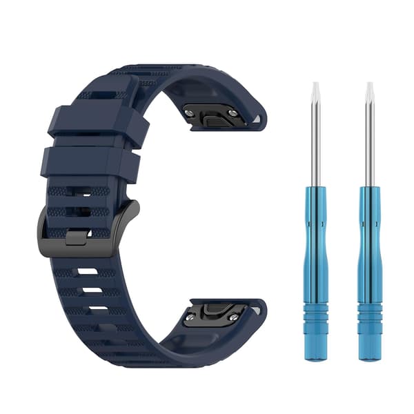 Midnattsblå Silikon Quick Release-reim kompatibel med Garmin Fenix 7X