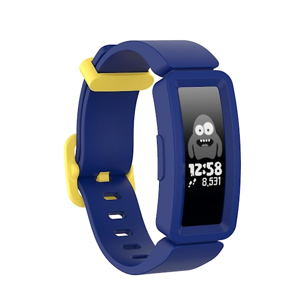 Blå Gul Spenne Blå Gul Spenne kompatibel med Fitbit Inspire Hr / Ace 2 Silikon Smartklokke Klokkereim (hvit)