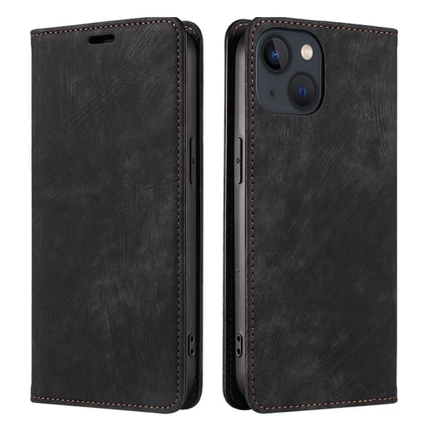Etui til iPhone 15 Pro svart magnetisk flip