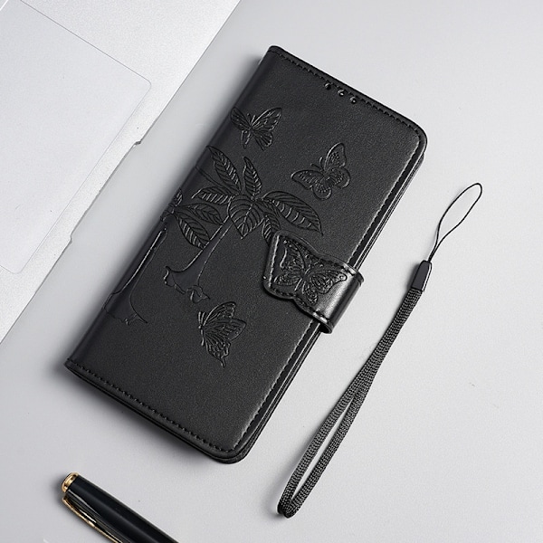 Etui til iPhone 13 Pro sort Custom læder håndledsrem