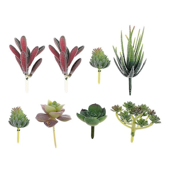 8 stk. Kunstige sukkulentplanter Dekor Falske sukkulentplanter Blomsterarrangementrekvisita