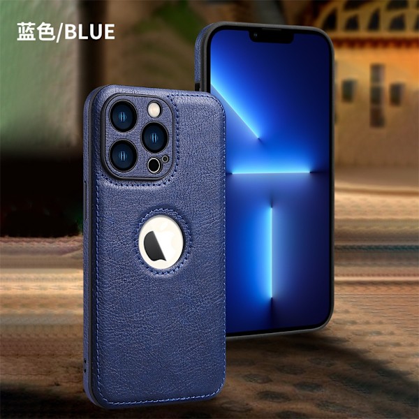 Fodral för iPhone 15plus Kungsblå Helkropps Vintage Distressed Änglaöga Sidoklistermärken