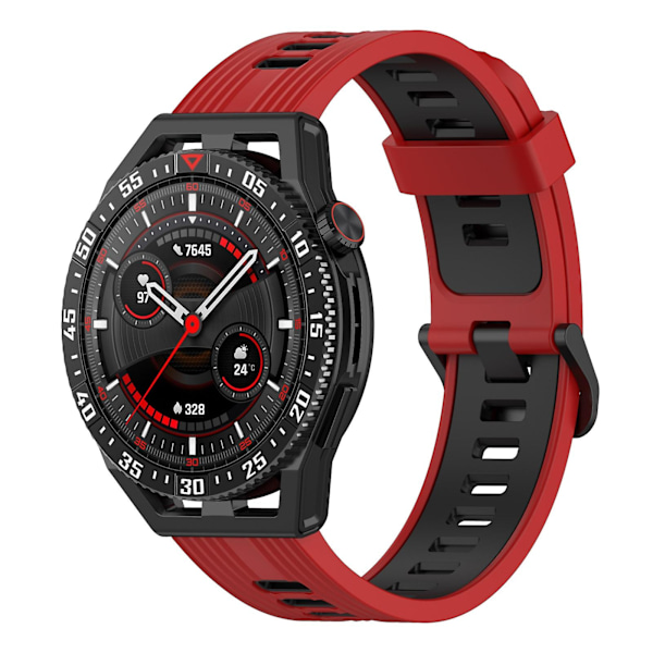 Rød Svart Rød Svart Vertikal Silikonklokkereim kompatibel med Garmin Venu 2