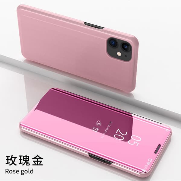 Etui til iPhone 16PRO MAX Rosaguld Elektroplettering spejl Flip