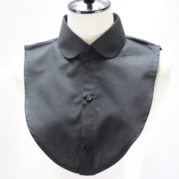 Naisten tekoviulus irrotettava puolipaita paita neulekoriste Black round neck