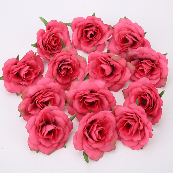 10 stk./sett Simuleringsblomsterhode Levende Langvarig Multifunksjonelle Kunstige Roseblomsterhoder for Bryllup Champagne