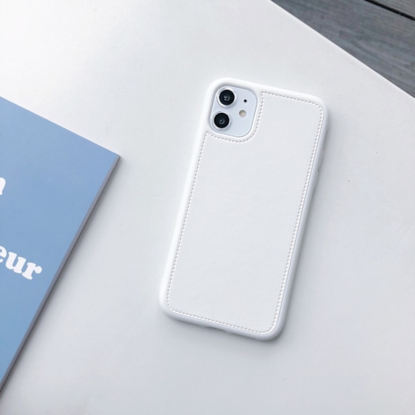 Etui til iPhone 13 Mini Pure White Tiger hode PU-lær