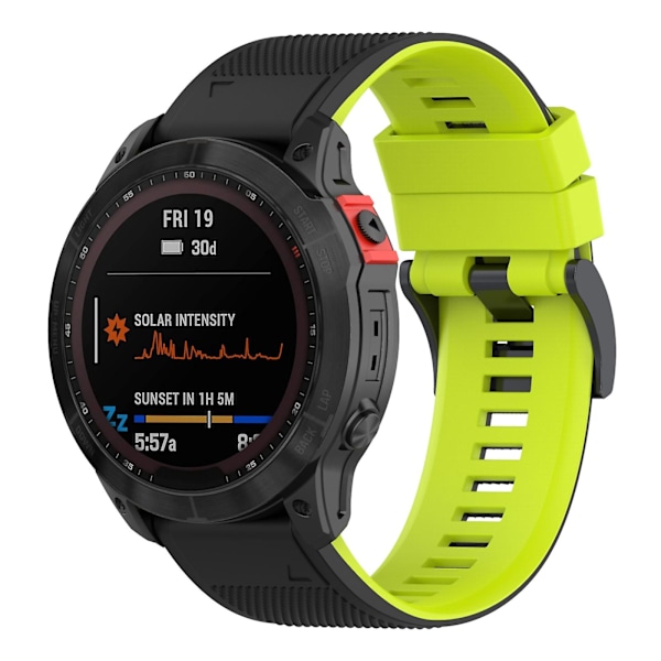 Sort Limegrøn Sort Limegrøn Silikone Urrem kompatibel med Garmin Fenix 7