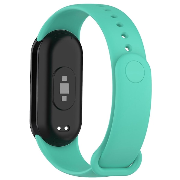 Sinivihreä silikonitulppakellon ranneke, yhteensopiva Xiaomi Mi Band 8:n kanssa