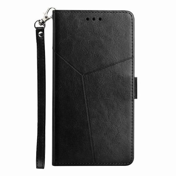 Etui til iPhone 13mini 5.4 sort Præget Wallet med kortholder Flip Mixed Media