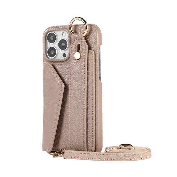 Etui til iPhone 14 Pro Max / 6,7 tommer (Camel) Håndledsmøntpung Håndledsstenet tegnebog med kortholder