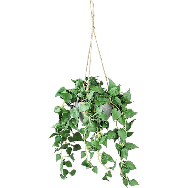 Hængende Plante Kunstige Hængeplanter med Potter, 2 Pak Kunstige Hængeplanter, Falsk Anthurium Blad Hængekurv Plante til Væg Hjem Værelse Udendørs 1