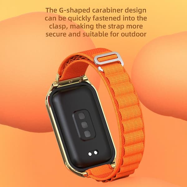 Sort Sølv Sort Sølv Metal Plug Loop Nylonrem kompatibel med Xiaomi Mi Band 8